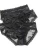 LEVAO Womens Black Lace Bikini Panties 4 Pack Cheeky-4