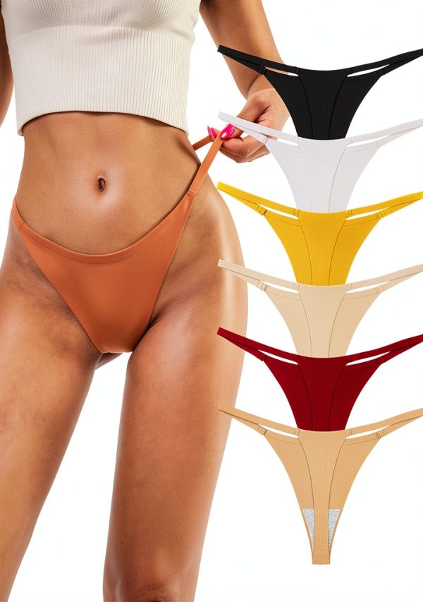 Pavo Womens Thongs Nylon Spandex Gradient 6 Pack-0