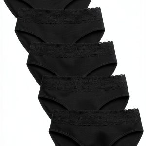 Womens Cotton Lace Panties No Show Underwear Comfort Fit-0