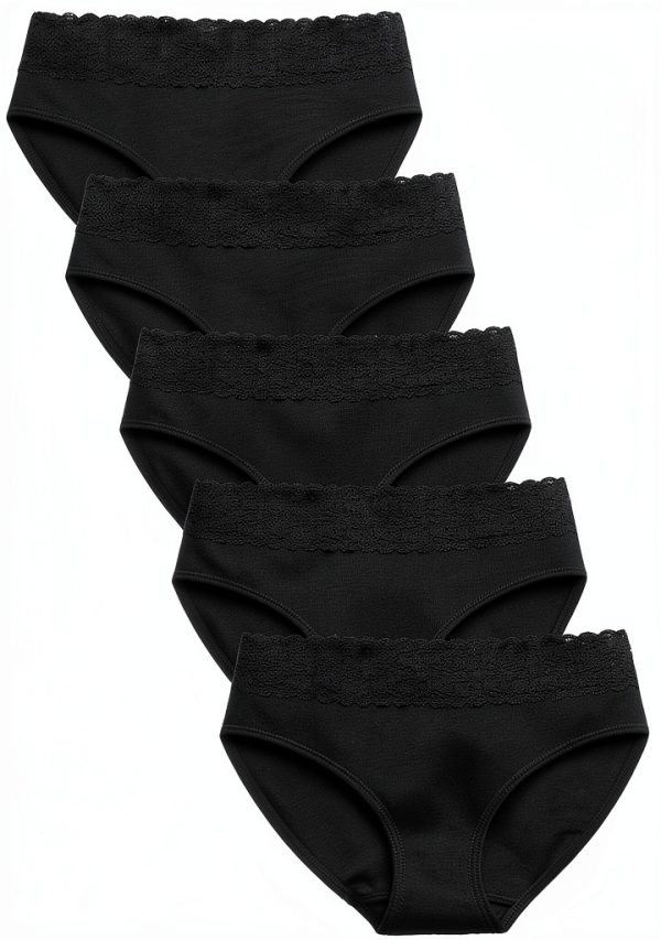 Womens Cotton Lace Panties No Show Underwear Comfort Fit-0