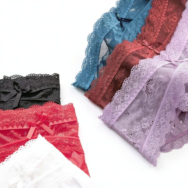 LEVAO Womens Cheeky Panties Lace Bikini Briefs 6 Pack-2