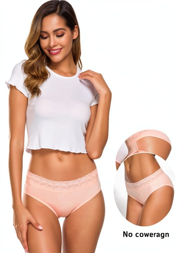 Womens Cotton Lace Panties No Show Underwear Comfort Fit-2