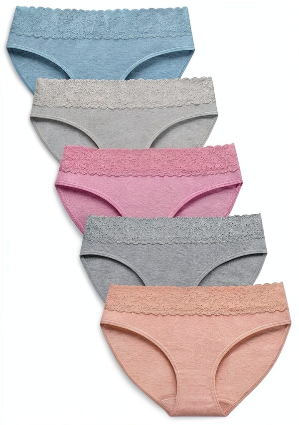 Womens Cotton Lace Panties No Show Underwear Comfort Fit-0