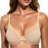 Lace Underwire Bra Womens Sheer Satin Demi Cup Support-0