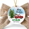 Ceramic Christmas Ornament LongRelationship Rustic Round-1