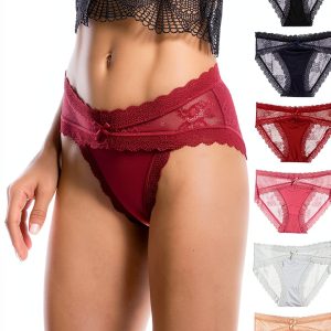 LEVAO Womens Cheeky Panties 6 Pack Lace Underwear Assorted-0