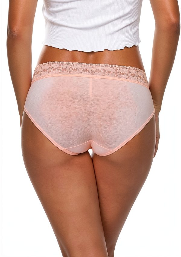 Womens Cotton Lace Panties No Show Underwear Comfort Fit-4