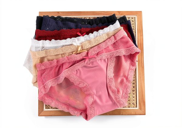 LEVAO Womens Cheeky Panties 6 Pack Lace Underwear Assorted-2